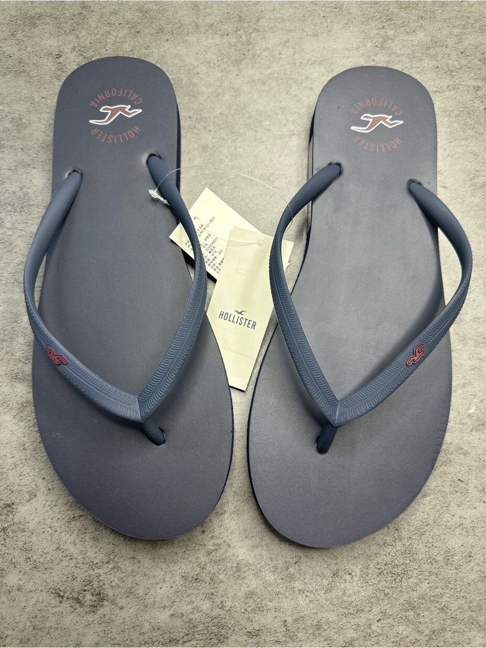 Hollister Navy Blue Flip-Flop Sandals